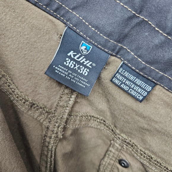 Kuhl Pants Mens Sz 36 x 36 Cargo Utility Hiking Outdoors Dark Olive Gray - Picture 8 of 14